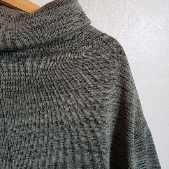 Anthropologie Saturday Sunday Marl Oversized Funnel Neck Sweater Green Women's M - Picture 9 of 12